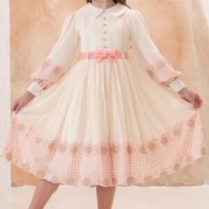 Ivory Bow Vintage Lace Dress