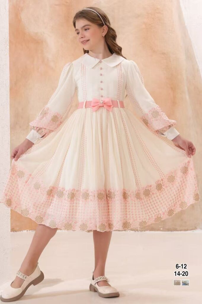 Ivory Bow Vintage Lace Dress